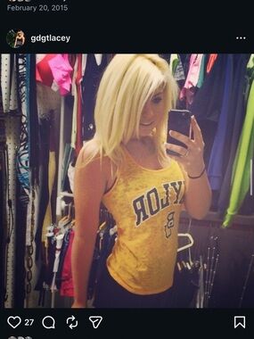 Blue 84 Women's Yellow Baylor University Tank with Varsity Print